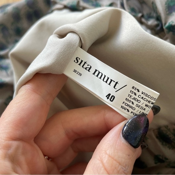 Sita Murt Cashmere Silk Viscose Floral Printed Bubble Hem Skirt EUC FR 40/US 8 - Picture 7 of 9